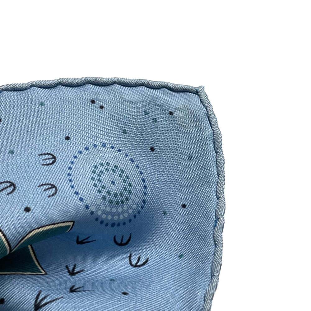 HERMES Blue Silk Scarf - Picture 6 of 6